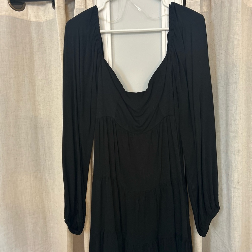Babydoll Black Long Sleeve Dress